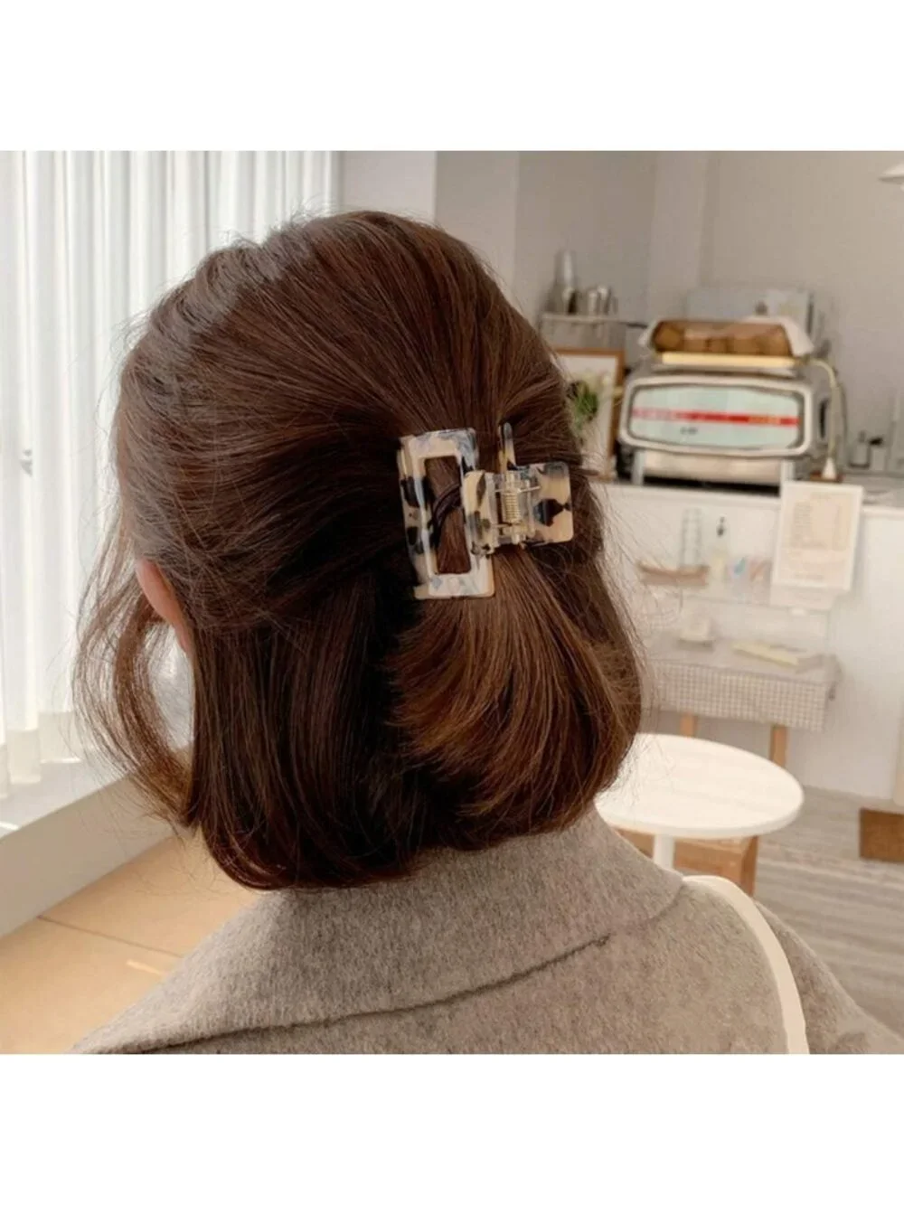 2 Pack Tortoise & Leopard Cutout Jaw Clips for Thick Hair - Stylish Hair